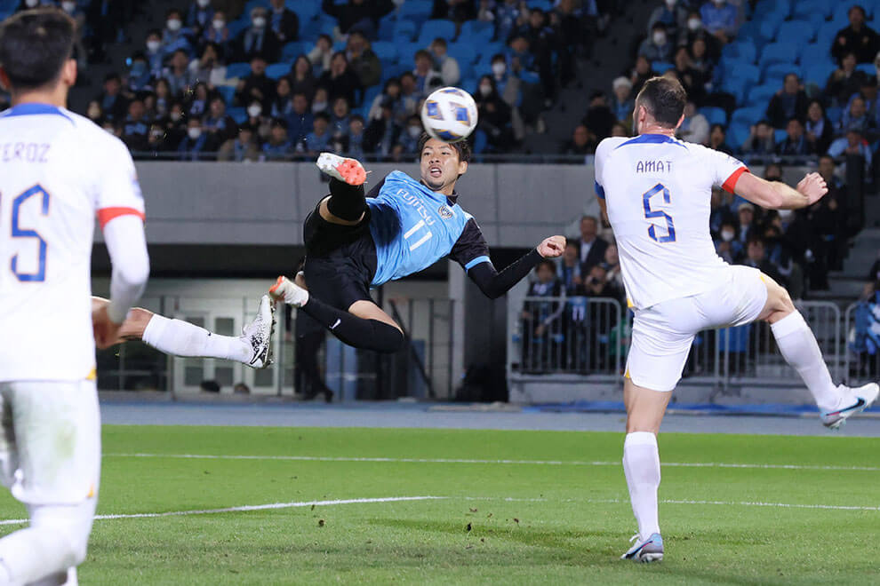 Sports Victory: Yu Kobayashi scores for Kawasaki Frontale in the AFC Champions League.(Photo by JIJI Press/AFP Photo)