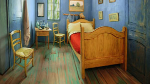 از این به بعد می‌توانید شبی را در این اتاق خواب گیج کننده ساخته شده بر‌پایه‌ی نقاشی ون‌گوگ سر کنید