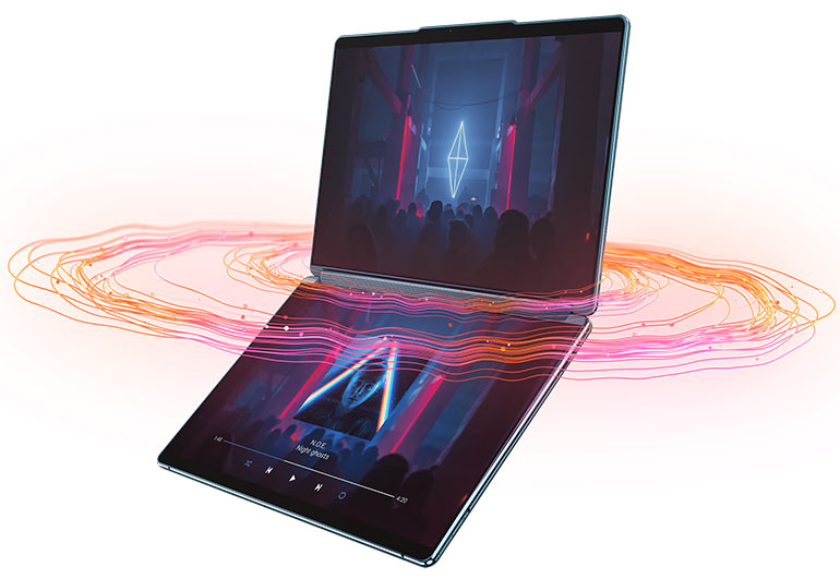 لپ‌تاپ جدید یوگا بوک ۹آی لنوو یک صفحه نمایش دوم، بالای صفحه نمایش اصلی خود دارد.