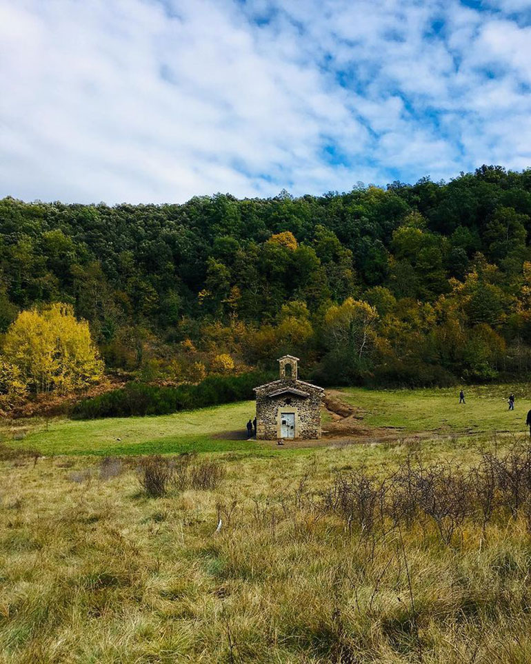 Spain: Visit a church inside Santa Margarida Volcano