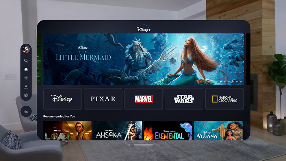 Apple Vision Pro users will also be able to download and stream TV shows, films, sports, and more with apps from top streaming services, including Disney+.