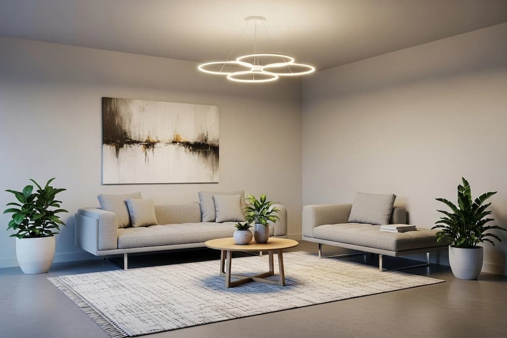 فضای مدرن با لوستر مینیمالیستی