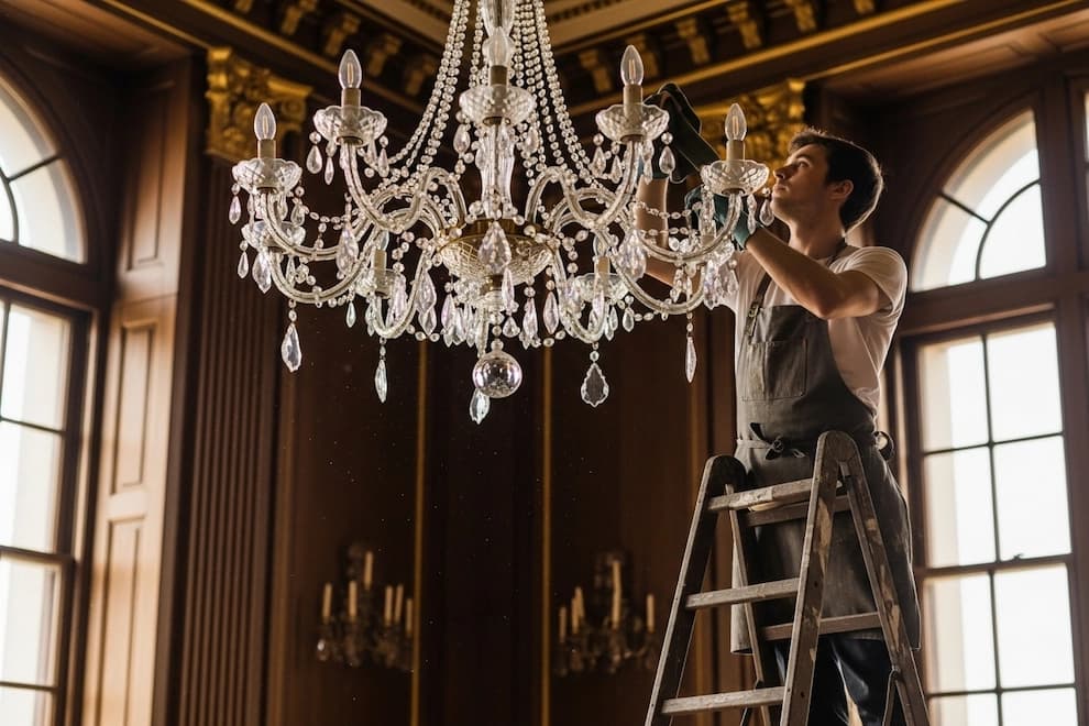 تمیز کردن لوستر کلاسیک