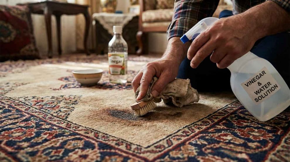 پاک کردن لکههای روی فرش