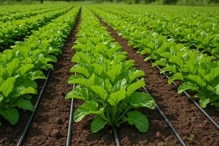 زمین با آبیاری قطره ای