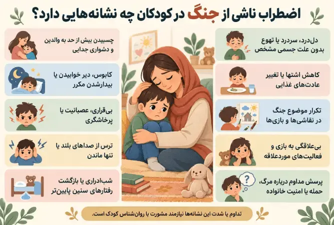 اضطراب ناشی از جنگ در کودکان چه نشانه‌هایی دارد؟